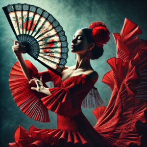 Spanish Dancer with Pericón Fan