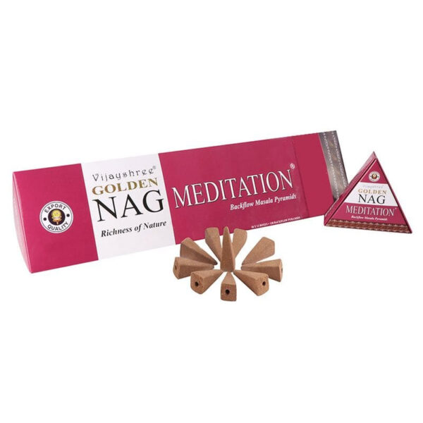 Vijayshree Golden Backflow Füstölőkúp - Nag Meditation